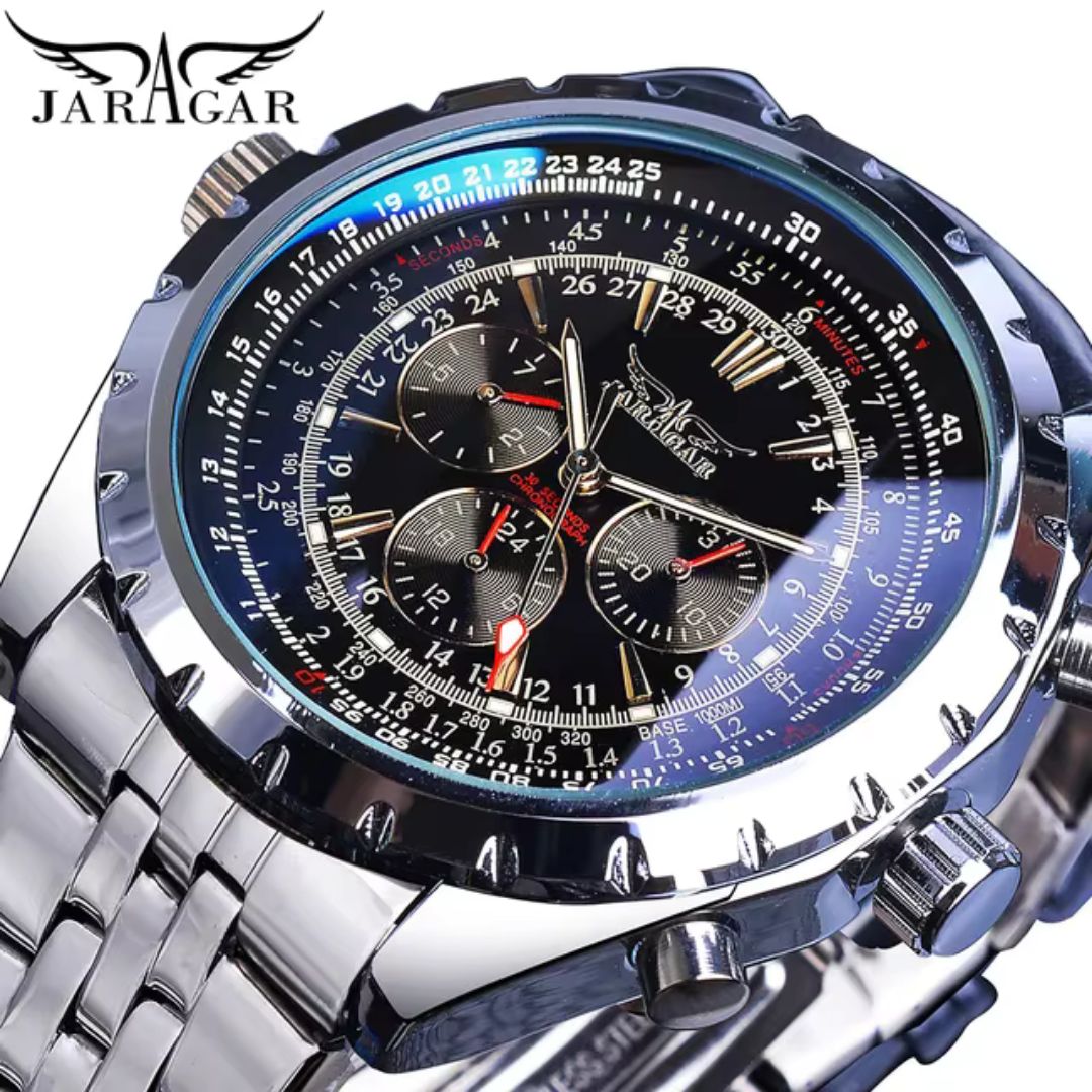 JARAGAR™ l Montre Tourbillon Automatique Forsining — Acier Inoxydable, Design Tendance Et Allure Masculine Premium.