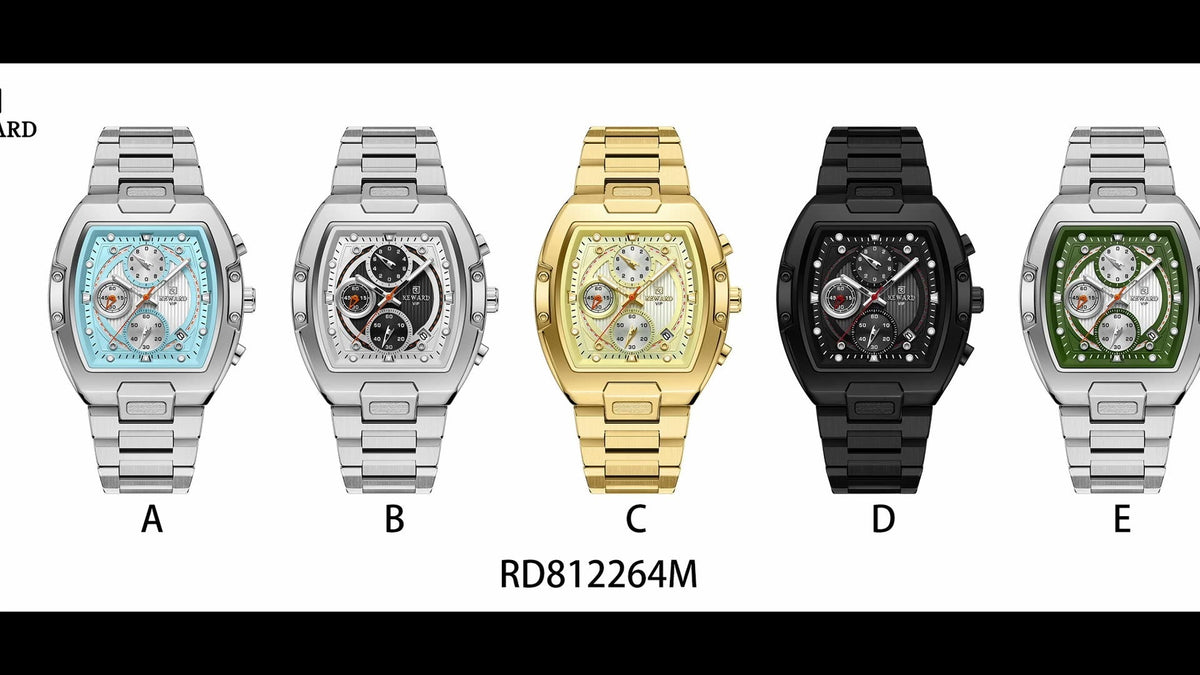 REWARD® : Montre Homme Luxe Multifonction — Grand Cadran Lumineux, Étanche Et Design Tonneau Ultra Premium.