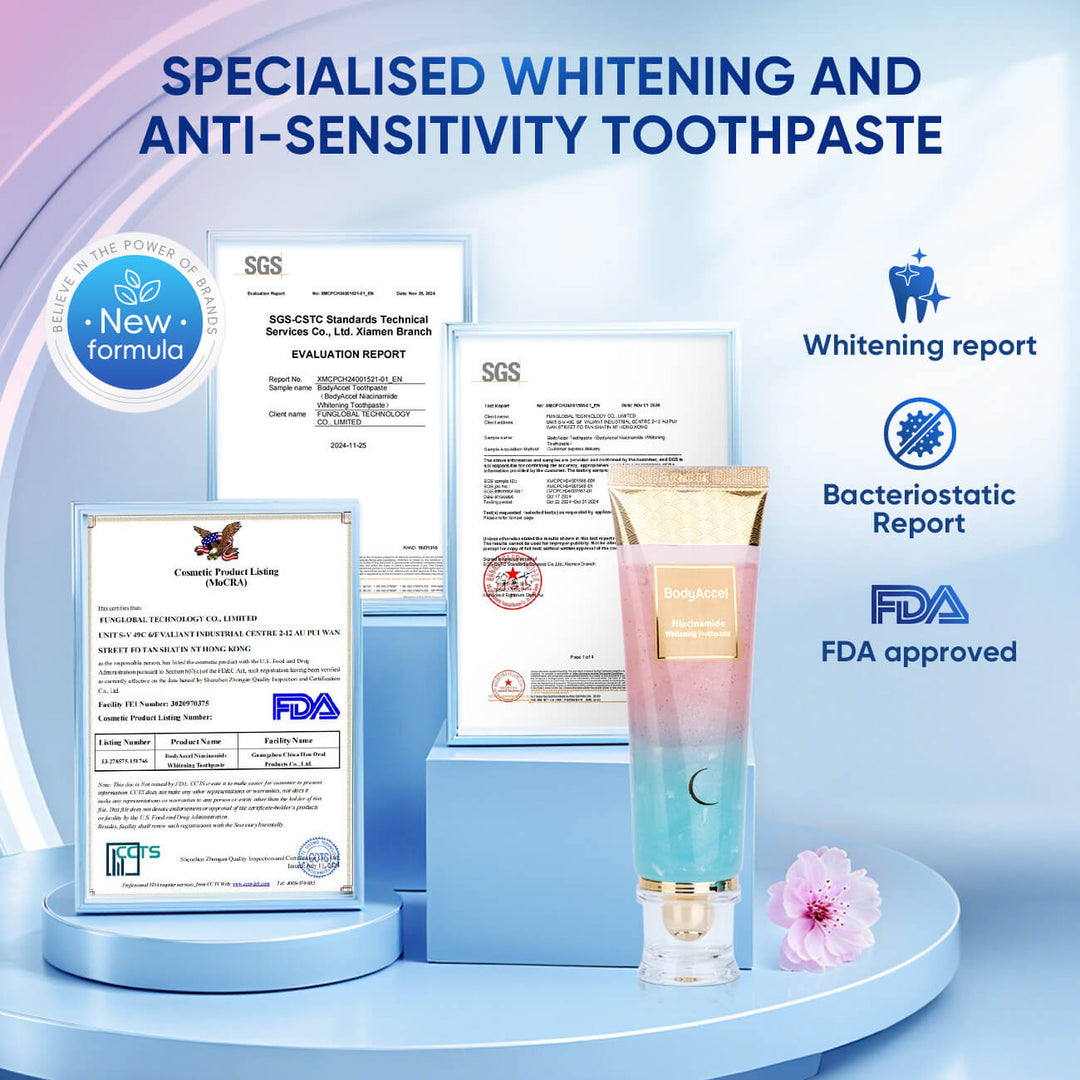 BodyAccel Dentifrice Blanchissant au Niacinamide