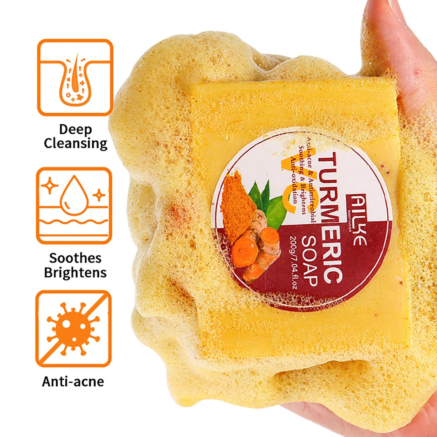 AILKE® Savon Curcuma Bio Anti-Acné