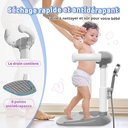 Support de Douche Bébé Réglable – Sécurité & Confort pour le Bain
